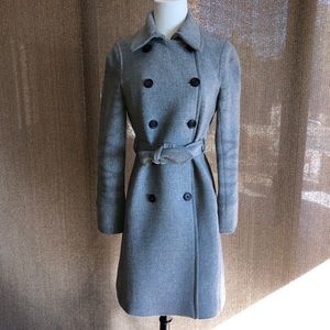 J. Crew Grey Houndstooth Wool Peacoat, Sz 4